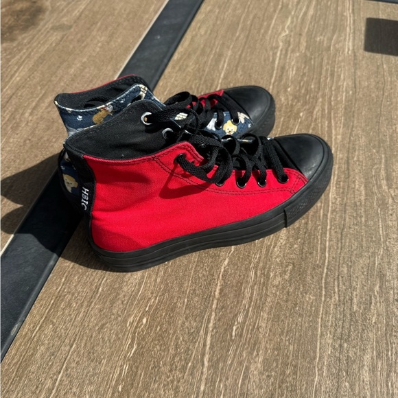 Converse Black and Red High-Top Sneakers with Dog Print - Picture 4 of 8